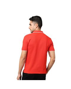 Greys & Blues Pima Polo T-Shirt - Red With White Tipping