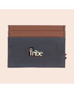 Houston Card Wallet- Grey with Tan