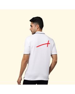 Greys&Blues Pima Collar T-Shirt-White with Black SW