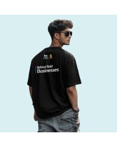Greys&Blues Pima Oversized Round neck T-Shirt-Black