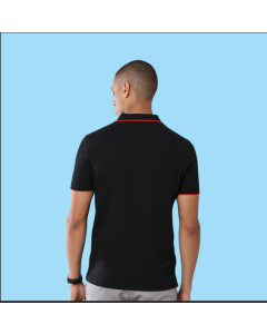 Greys&Blues Jacq Polo T-Shirt-Black with Red