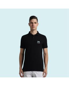 Jack&Jones Jacquard Plain Polo T-shirt- Black