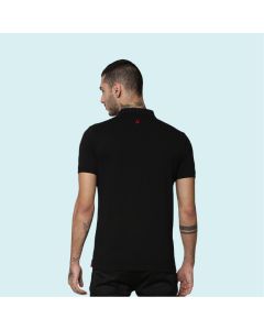 Jack&Jones Jacquard Plain Polo T-shirt- Black
